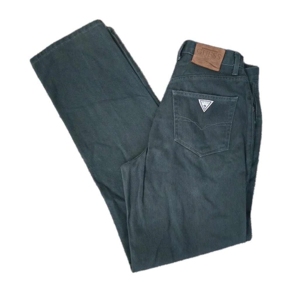 VINTAGE 90s GUESS GEORGES MARCIANO BAGGY GREEN SKATE GRUNGE JEANS SIZE 32
